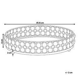 Beliani Plateau décoratif rond en verre argenté ø 25 cm VATAN