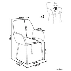 Avis Beliani Chaise de salle à manger ALDEN Set de 2 Bouclé Vert foncé