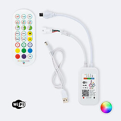 Avis Ledkia Contrôleur Variateur Tuya Wifi Ruban LED RGB Numérique SPI 5-24V DC Avec Télécommande IR RGB