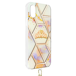 Avizar Coque iPhone XS Max Motif géométrique avec Cordon Amovible rose gold