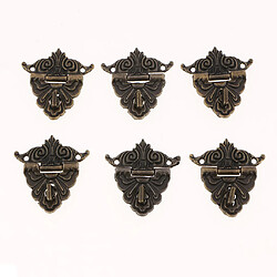 6x Bronze Antique Bijoux Boîte En Bois Loquet Serrure Décorative Hasp Boucle De Boulon