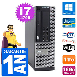 PC Dell 9020 SFF Intel Core i7-4790 RAM 16Go Disque Dur 1To Windows 10 Wifi - Occasion