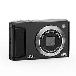 INF Appareil photo numérique 4K HD avec caméra avant et arrière et stabilisation Black