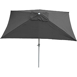 Decoshop26 Parasol de jardin 2x3m rectangulaire inclinable polyester/aluminium 4,5kg anthracite 04_0003889