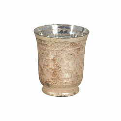 BigBuy Home Bougeoir Blanc Verre 15 x 15 x 17 cm