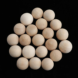 40 Pièces Boules Pleines en Bois, Diamètre 30 mm, Billes en Bois de Hêtre Non Traité, Non Percée