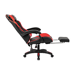 Avis Concept Usine Chaise de gaming massante noire et rouge avec repose pieds ULTIM