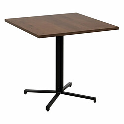 BigBuy Home Table Noir Naturel Bois MDF 80 x 80 x 75 cm