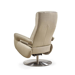 BOIS & CHIFFONS Fauteuil relax électrique cuir Grecia Gris clair pas cher