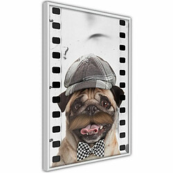 Paris Prix Affiche Murale Encadrée Dressed Up Pug 30 x 45 cm Blanc