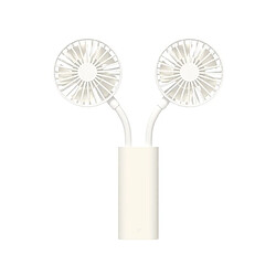 Avis Refroidisseur d'air de Ventilateur de Refroidissement USB Rechargeable à Double tête Pliable Portatif - Blanc