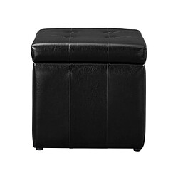 Vente-Unique Pouf coffre de rangement SERAFINO en simili - Noir pas cher