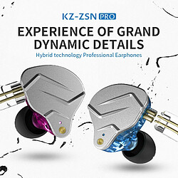 Avis GUPBOO KZ ZSN PRO BA + DD Technologie hybride HIFI Metal Bass Écouteurs intra-auriculaires Sport Casque antibruit ZS10 PRO ZST AS10 ES4