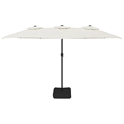 Avis vidaXL Parasol de jardin à double tête avec LED blanc sable 449x245 cm