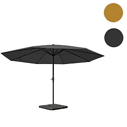 Mendler Parasol Meran Pro, parasol pour marché sans volants, Ø 5m polyester/alu 28 kg ~ anthracite avec socle