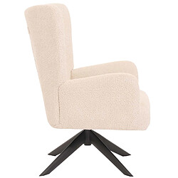 Avis Mendler Fauteuil lounge HWC-N65, fauteuil cocktail fauteuil rembourré fauteuil relax, pivotant, tissu/textile chenille métal ~ crème-beige