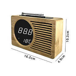 Acheter Universal Réveil électronique radio FM, horloge LED en bambou, 6 pouces, affichage de température - blanc