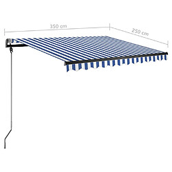 vidaXL Auvent automatique sur pied 350x250 cm Bleu/Blanc pas cher