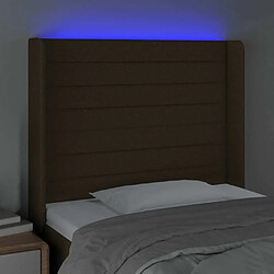 Acheter Maison Chic Tête de lit scandinave à LED,meuble de chambre Marron foncé 83x16x118/128 cm Tissu -MN83488