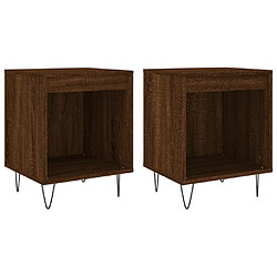 vidaXL Tables de chevet 2 pcs chêne marron 40x35x50 cm bois ingénierie