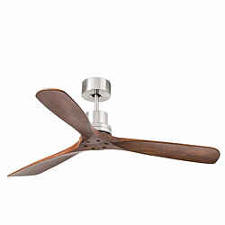 Faro Barcelona Grand ventilateur de plafond en nickel mat avec moteur à courant continu, 6 vitesses 