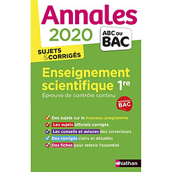 Enseignement scientifique 1re : épreuve de contrôle continu : annales 2020, sujets & corrigés, nouveau bac - Occasion