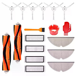 Kit d'accessoires pour Xiaomi Mijia Roborock E35 E25 E20 S50 S6 S51 Roborock avec 4 filtres Hepa, 2 brosses principales, 6 brosses latérales, 3 M