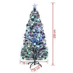 vidaXL Arbre de Noël pré-éclairé avec support 150 cm fibre optique pas cher