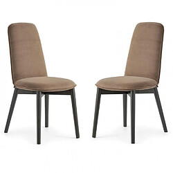 Inside 75 Lot de 2 Chaises RILEY structure bois assise camel