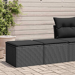 vidaXL Salon de jardin avec coussins 2 pcs noir résine tressée acacia