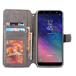 Acheter Wewoo Housse Coque Pour Galaxy A6 2018 AZNS Étui en cuir avec rabat magnétique et texture de mollet support et logements cartes et cadre photo Gris