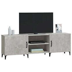 Avis vidaXL Meuble TV gris béton 150x30x50 cm bois d'ingénierie