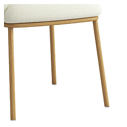 Moloo ALVIN-Fauteuil de table en tissu Bouclé Ecru et métal chêne pas cher