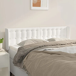 Maison Chic Tête de lit scandinave avec oreilles,meuble de chambre Blanc 147x16x78/88 cm Similicuir -MN70603