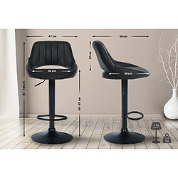 Non Tabouret de bar Milet simili cuir noir