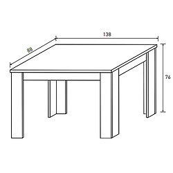 Avis Pegane Table de salle à manger extensible coloris Chêne vieilli - Longueur 138 - 156 x Profondeur 88 x Hauteur 76 cm