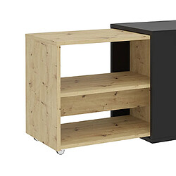 Avis Mes Meuble TV modulable 133,5x39,9x49,2 cm noir et naturel