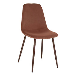 Acheter Toilinux Lot de 4 Chaises confortables en polyester effet velours et pieds en fer Roka - Rouge Terracotta