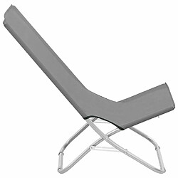 Acheter Maison Chic Lot de 2 Chaises de plage pliables | Chaises Relax d'extérieur Gris Tissu -GKD40001