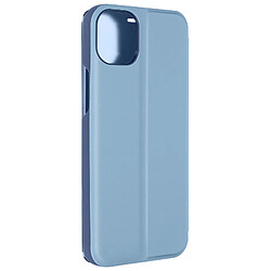 Avizar Étui Clear View pour iPhone 15 Clapet Miroir Fonction Support Bleu