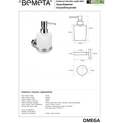 Bemeta - Maison De La Tendance Distributeur de savon liquide en verre OMEGA 10x15x7,5cm / 200ml