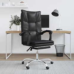 Maison Chic Fauteuil inclinable de bureau,Fauteuil luxe de relaxation Noir Similicuir -MN11827