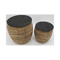 Acheter Aubry Gaspard Poufs coffres en abaca et bois (lot de 2).