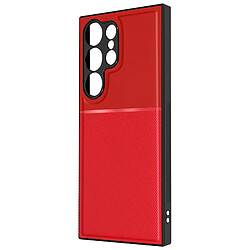 Avizar Coque pour Samsung Galaxy S24 Ultra Rigide Contour souple Antichoc Rouge