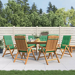 Maison Chic Lot de 6 Chaises de jardin inclinables,Fauteuil d'extérieur et coussins bois teck -MN38451