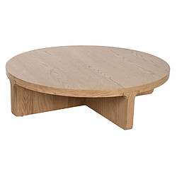 Pegane Table basse, table de salon ronde en bois coloris naturel - diamètre 121 x Hauteur 31,50 cm