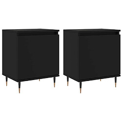 vidaXL Tables de chevet 2 pcs noir 40x30x50 cm bois d'ingénierie