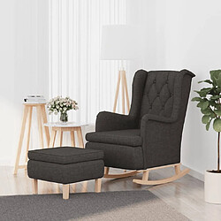 Maison Chic Fauteuil Relax pour salon | Fauteuil avec pieds à bascule et tabouret Gris foncé Tissu -GKD74873