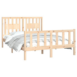 Avis Maison Chic Cadre/structure de lit avec tête de lit pour adulte - Lit Moderne Chambre bois pin massif 120x200 cm -MN72605