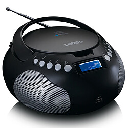 Lenco Radio portable et lecteur CD/MP3 avec USB et Bluetooth® SCD-331BK Noir-Argent